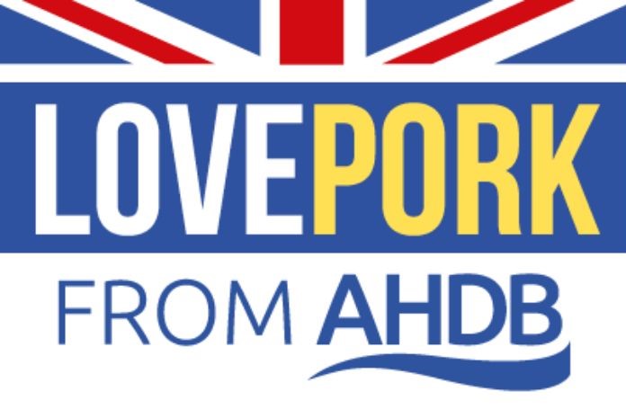 Love Pork logo from AHDB on white background